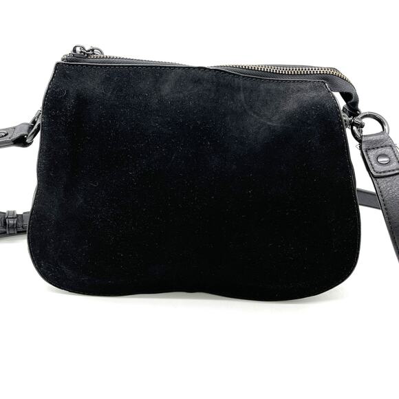 La Diva Crossbody Bag Purse Suede Leather Tasseled Boho Minimalist Grunge Gothic - Picture 3 of 16